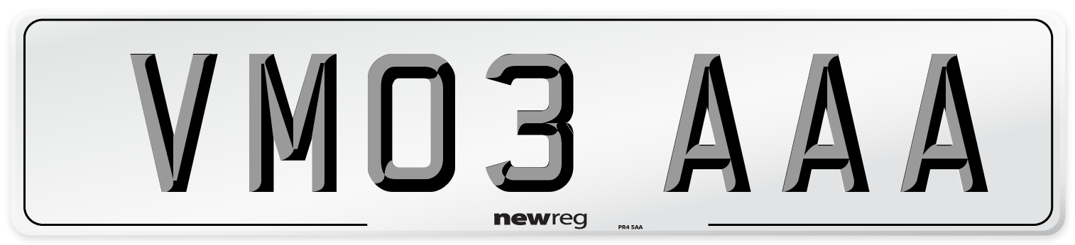 VM03 AAA Number Plate from New Reg